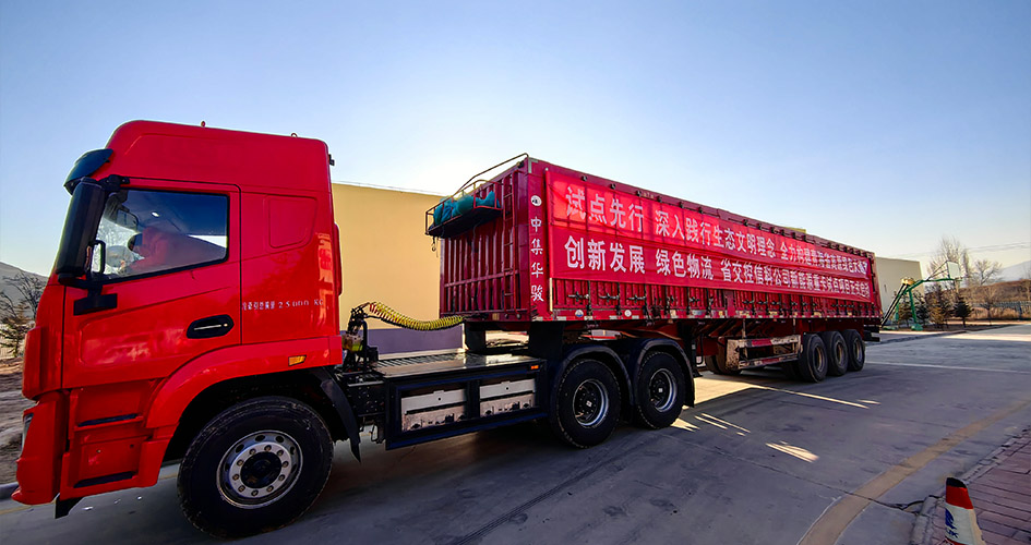 Green power truck operation in Qinghai China